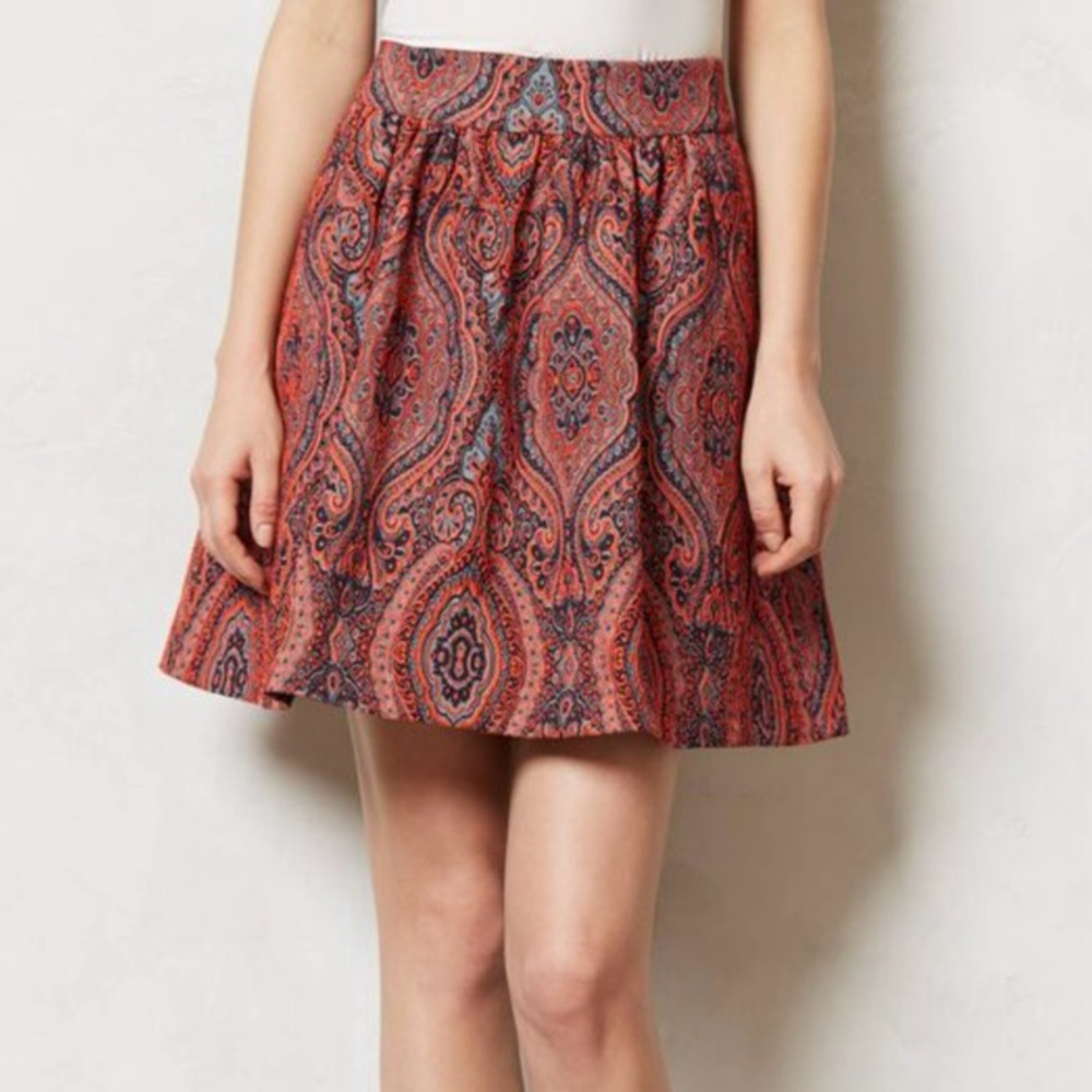 Anthropologie Moulinette Souers Karavi Skirt Size Medium Fully Lined A-Line